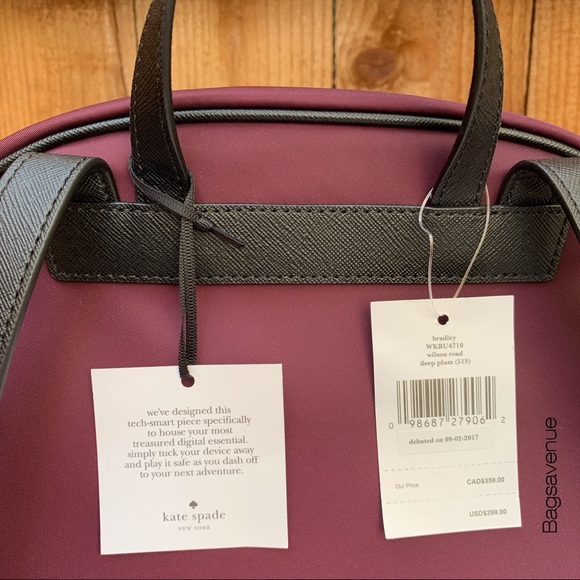 Kate spade Bradley Wilson road backpack deep plum - Picture 3 of 8